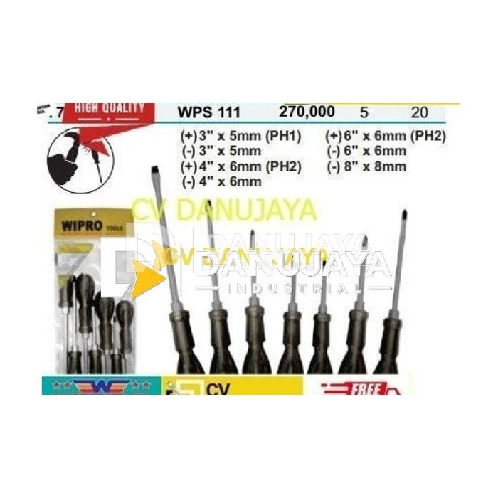 OBENG TEMBUS SET - 7PCS (WPS 111) WIPRO