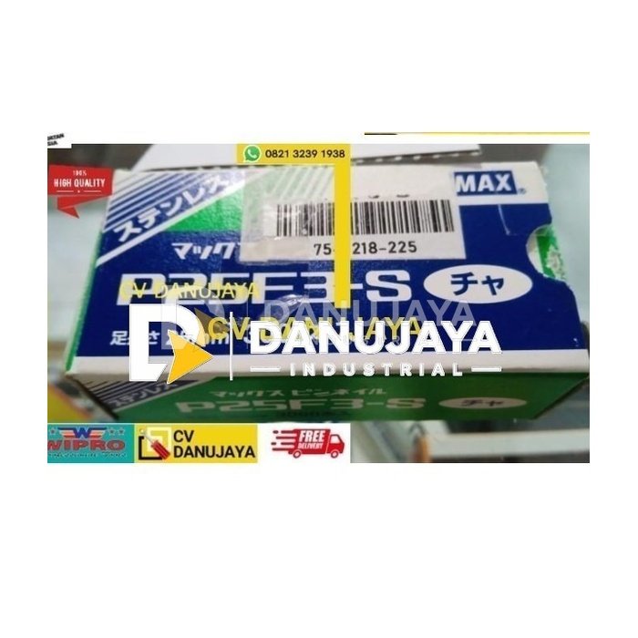 Paku Tembak Pinless Size 25mm MAX P25F3-S untuk Air Nailer P625 Meite