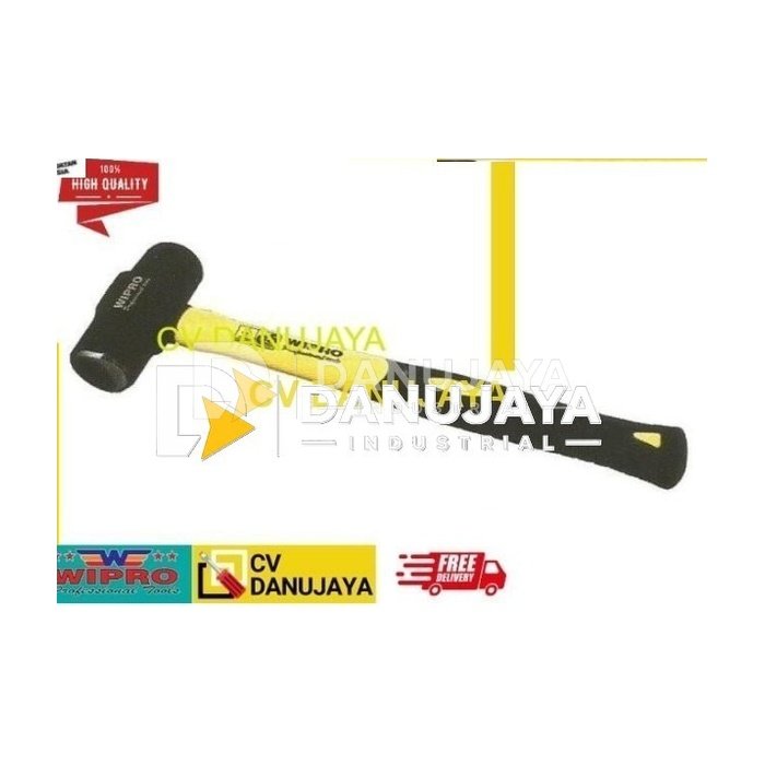 Palu Bodem Batu Handle Fiber Lapis PVC Size 12LB x L83cm Wipro WPH708G
