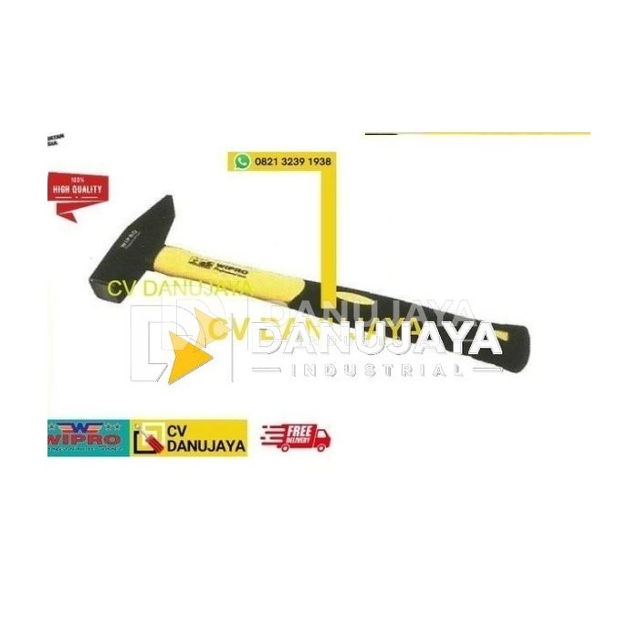Palu Bodem Tukang Handle Fiber Lapis PVC Size 200 Gr Wipro WPH103G