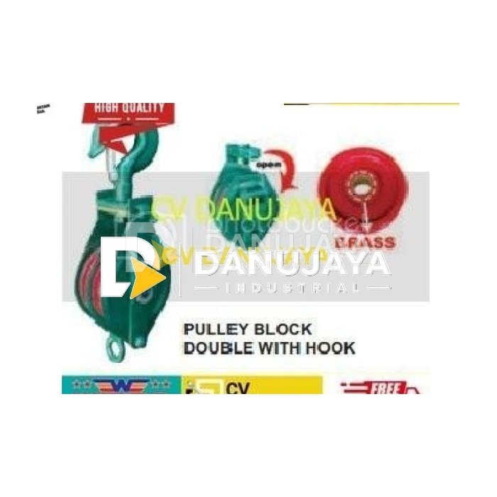 PULLEY BLOCK DOUBLE WITH HOOK TYPE PBD-30 SIZE 7 INCH - WIPRO