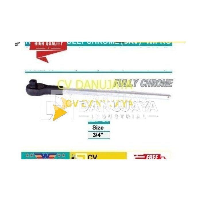 RATCHET FULLY CHROME (CRV) uk 3/4" - WIPRO