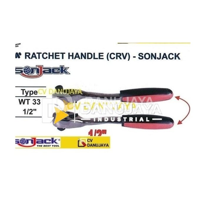 Ratchet Rachet Gagang Handle Size 1/2 Inch Sonjack WT33