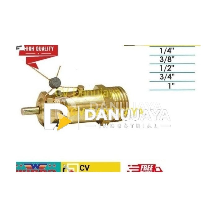 Safety Valve Pengaman Tekanan Angin Kuningan 1/2" Inch Wipro WN5323