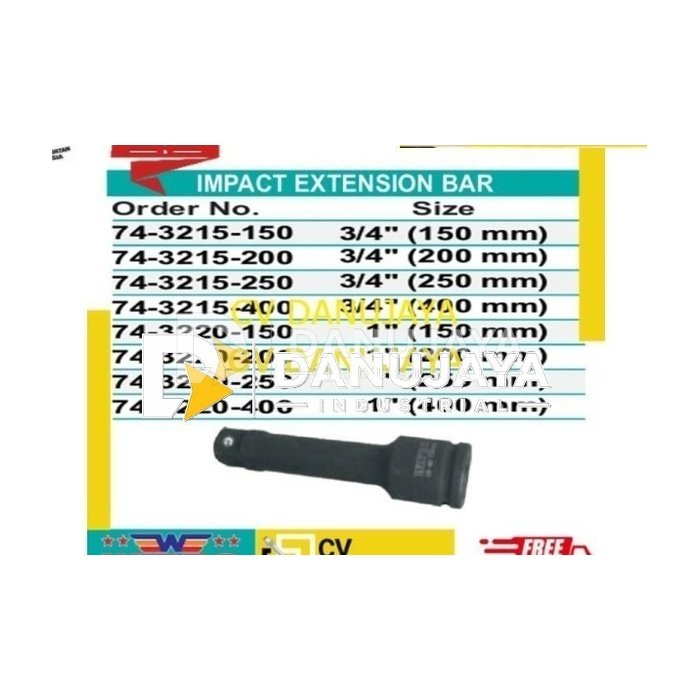 Sambungan Kunci Mata Sock IMPACT Socket Extension Bar 1" 250 mm Wipro
