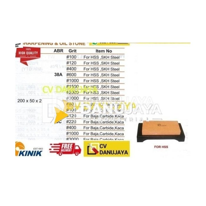 Sharpening Batu Asah Stone Batu Asah 200x50x25 38A Grit 1000 Kinik