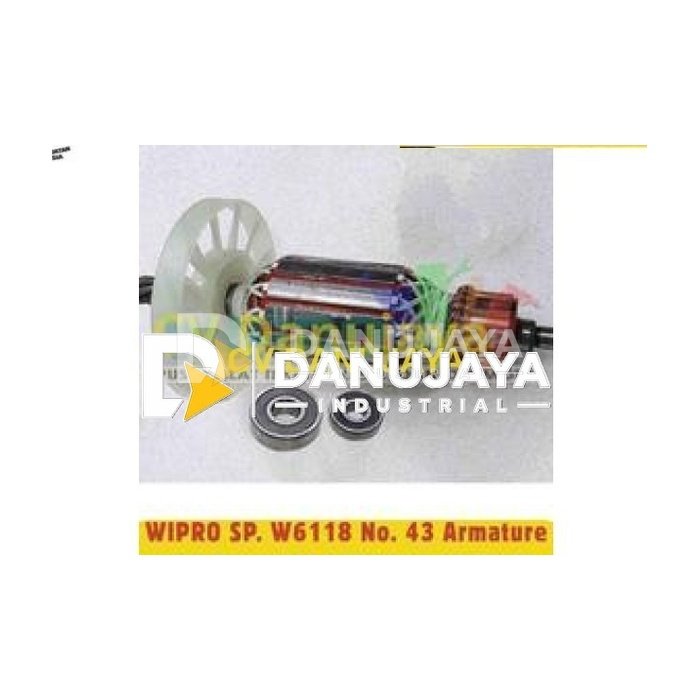 Sparepart SP spare part onderdil Armature Armatur Bor Penghancur Beton Jack Hammer Tipe Hex 30mm Wipro W 6165 Armatur dengan Bearing WIPRO W6118 no 43
