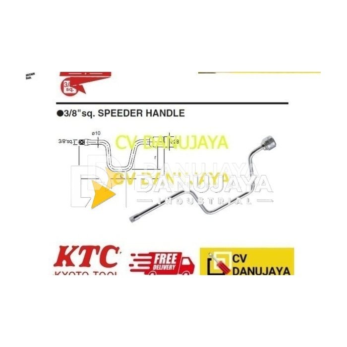 Speeder Handle Sq. 3/8" Length 350mm KTC BSD20