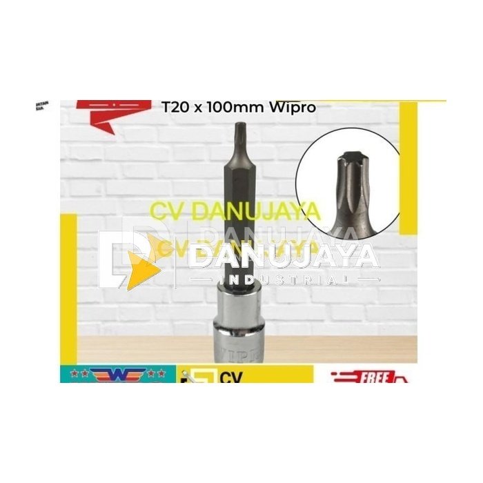 Star Bit Socket 1/2" T20 x 100 / Kunci L Sock Wipro