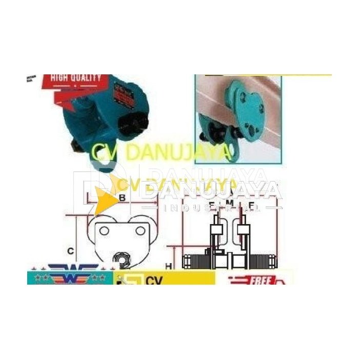 Troli hoist takel JAPAN Plain trolley 5 Ton WIPRO