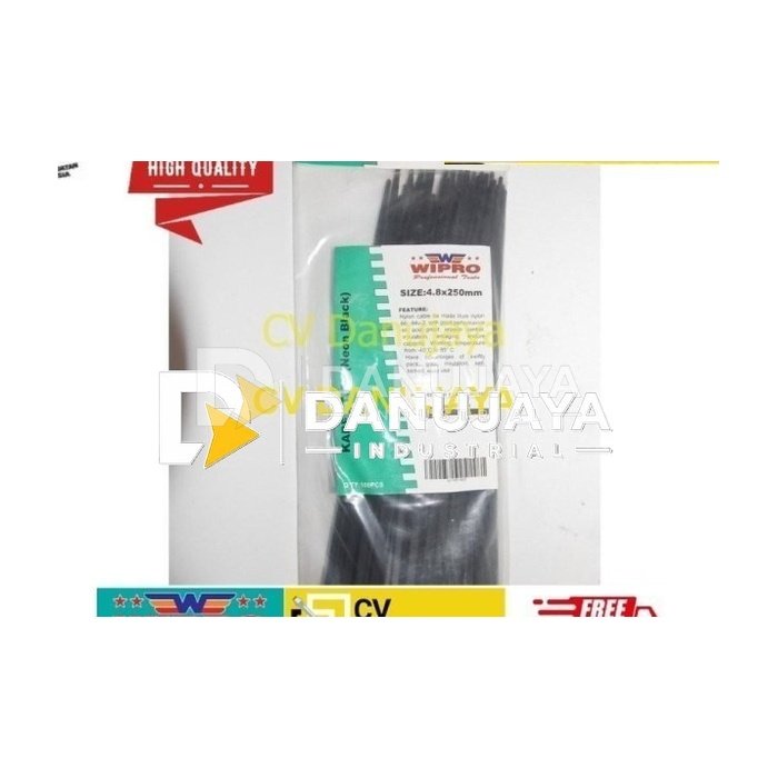 WIPRO Cable Tie Kabel Ties Tis 2.5 x 150 mm 2.5x150mm WARNA - Hitam