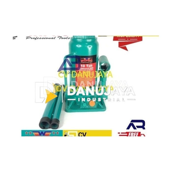 WIPRO Dongkrak Botol 10 Ton Hydraulic Hidrolis Bottle Jack 10Ton