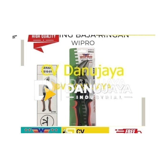 Wipro GS10-01 Gunting Baja Ringan 10" Bengkok Seng Hollow Galvalum