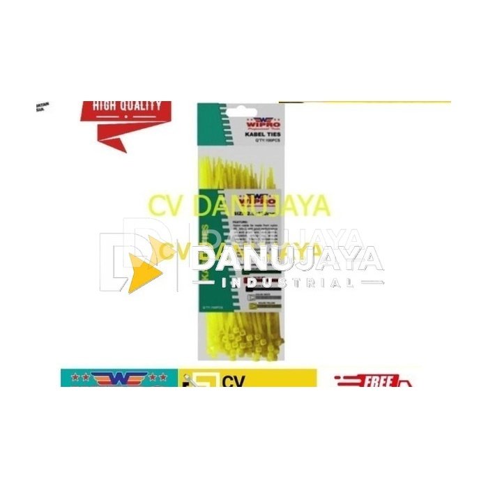 WIPRO KABEL TIES CABLE TIE 2.5 X 100MM (10CM) WARNA NEON YELLOW