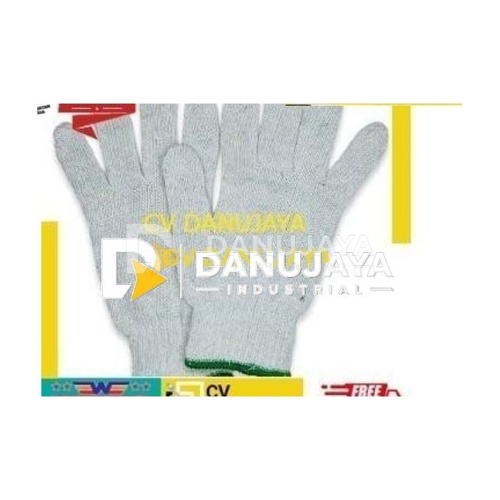 WIPRO KAOS Sarung TANGAN KATUN HIJAU 3 BENANG SAFETY GLOVE