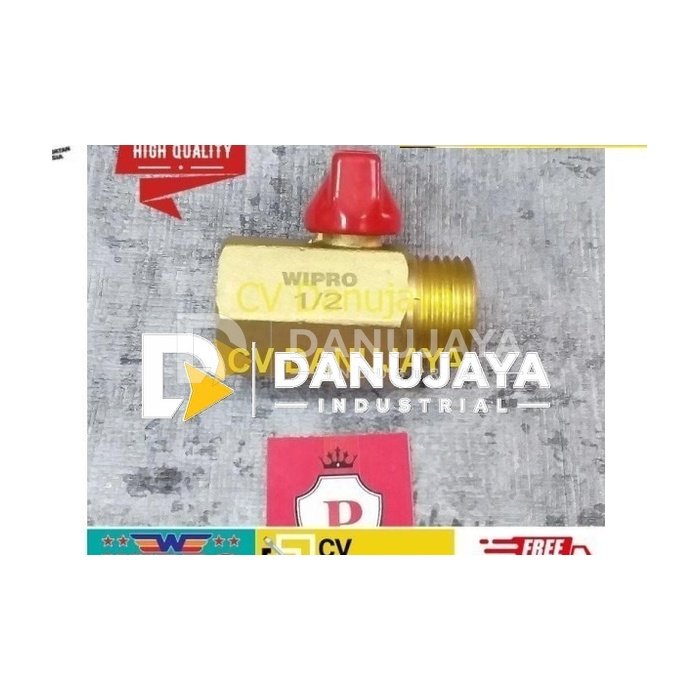 WIPRO Mini Ball Valve Kran Kuningan 1/2" 0.5 Inch Female - Male