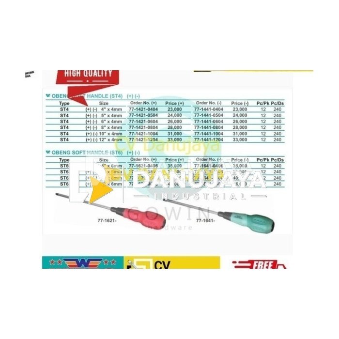 Wipro - obeng soft handle (ST6) (+)(-) 4x6mm
