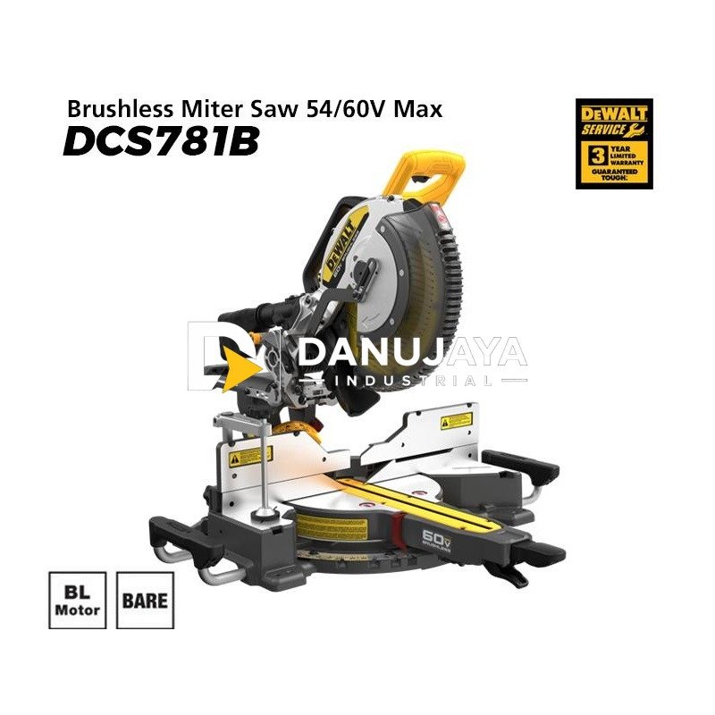 Dewalt Brushless Miter Saw / Gergaji Miter Baterai 12" 54/60V Max DCS781B