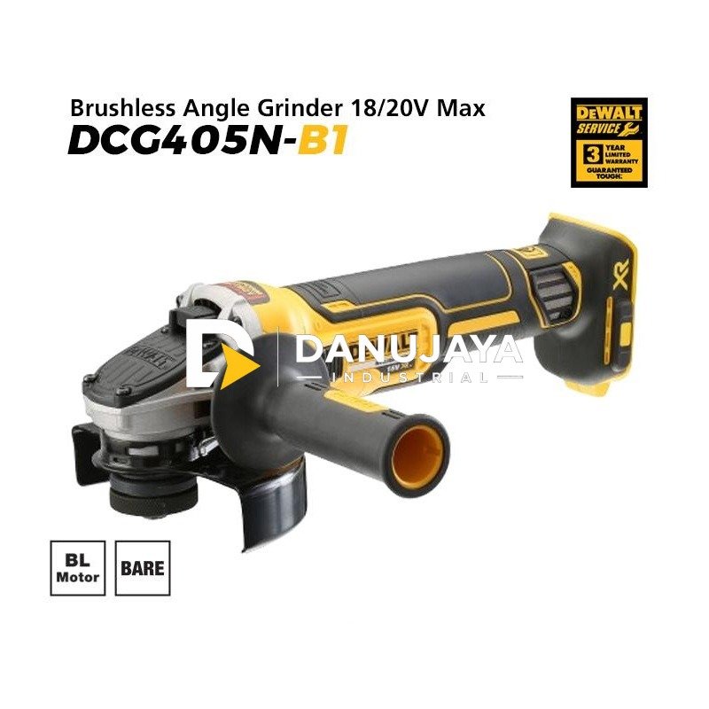 Dewalt Brushless Angle Grinder / Gerinda Tangan Baterai 18/20V Max 100mm DCG405N-B1 (Unit Only)