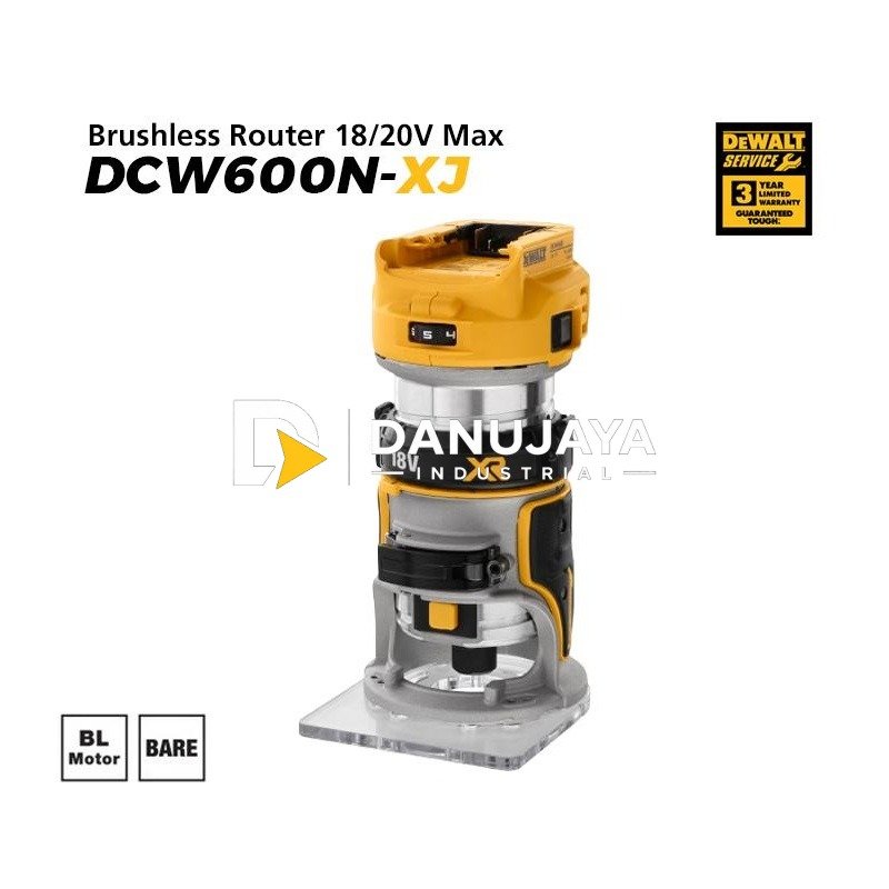 Dewalt Brushless Router / Mesin Profil Kayu Baterai 18/20V Max DCW600N-XJ (Unit Only)