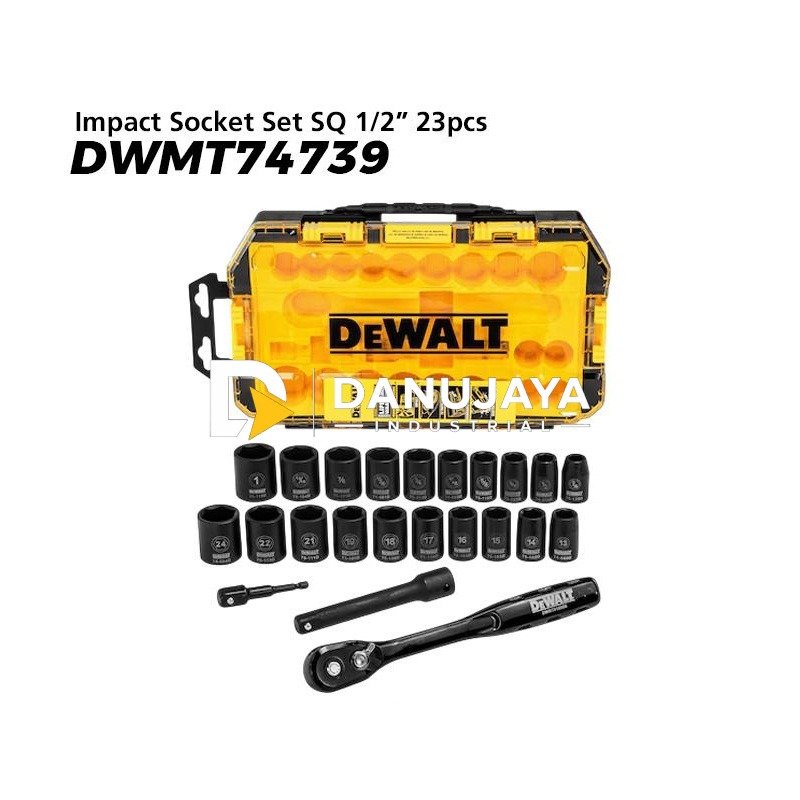 Dewalt Impact Socket Set SQ 1/2" 23pcs DWMT74739