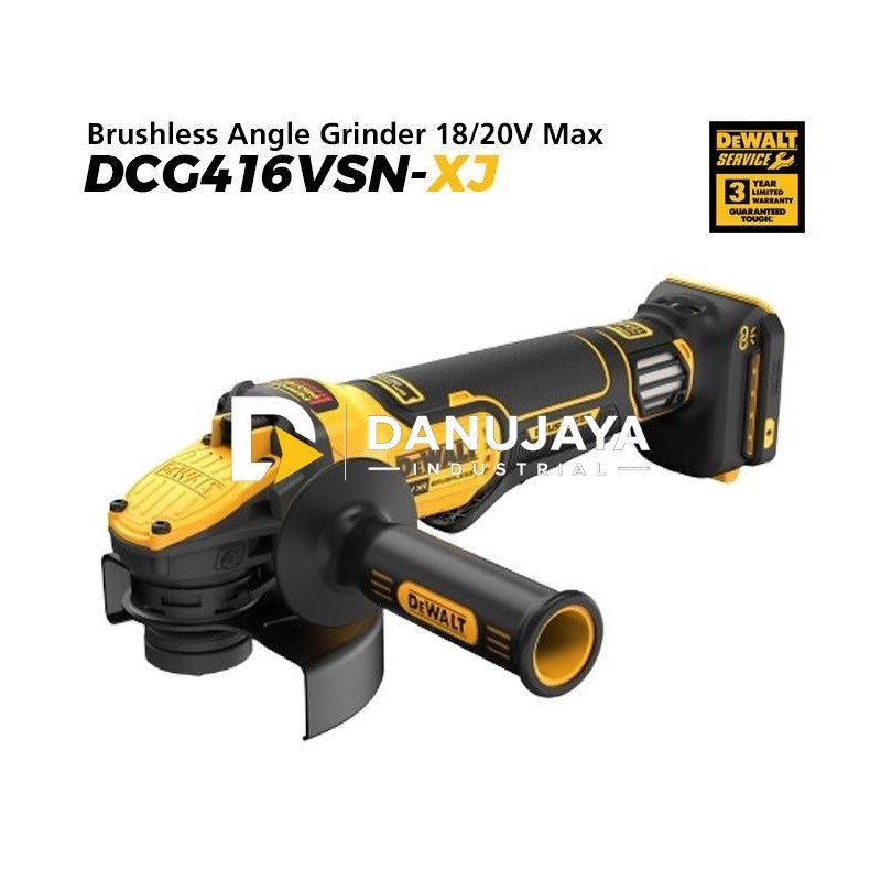 Dewalt Brushless Angle Grinder / Gerinda Tangan Baterai 18/20V Max 125mm DCG416VSN-XJ (Unit Only)