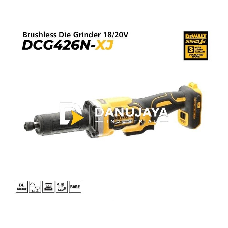 Dewalt Brushless Die Grinder / Gerinda Botol Baterai 18/20V Max DCG426N-XJ