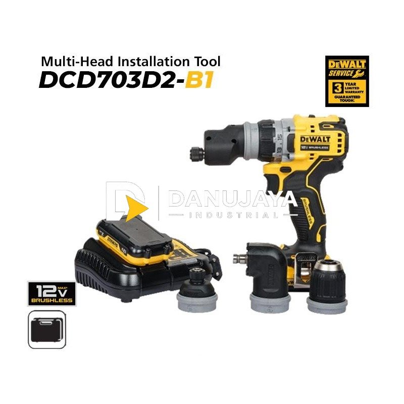 Dewalt Multi-Head Installation Tool 2.0 Ah 12 Volt (Max) DCD703D2