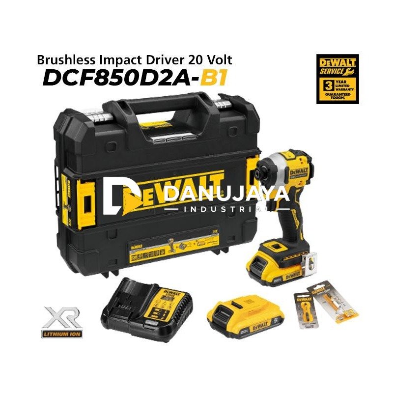 Dewalt XR Brushless Impact Driver / Obeng Impact Bat 18/20V DCF850D2A