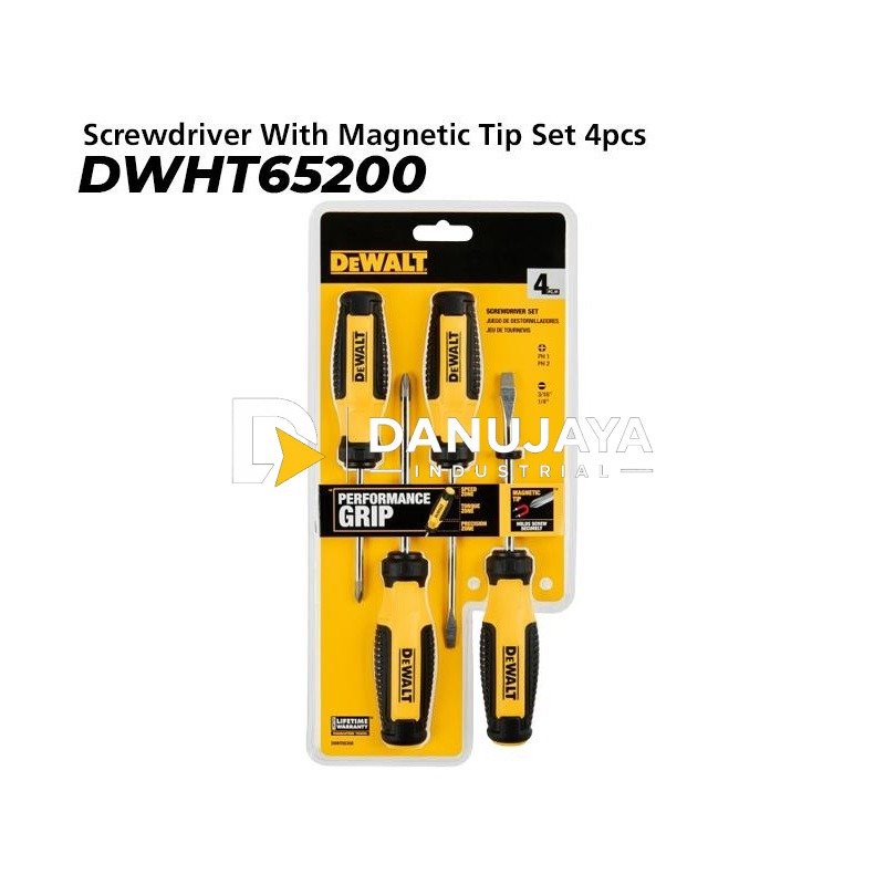 Dewalt Screwdriver With Magnetic Tip Set / Obeng Set 4pcs DWHT65200