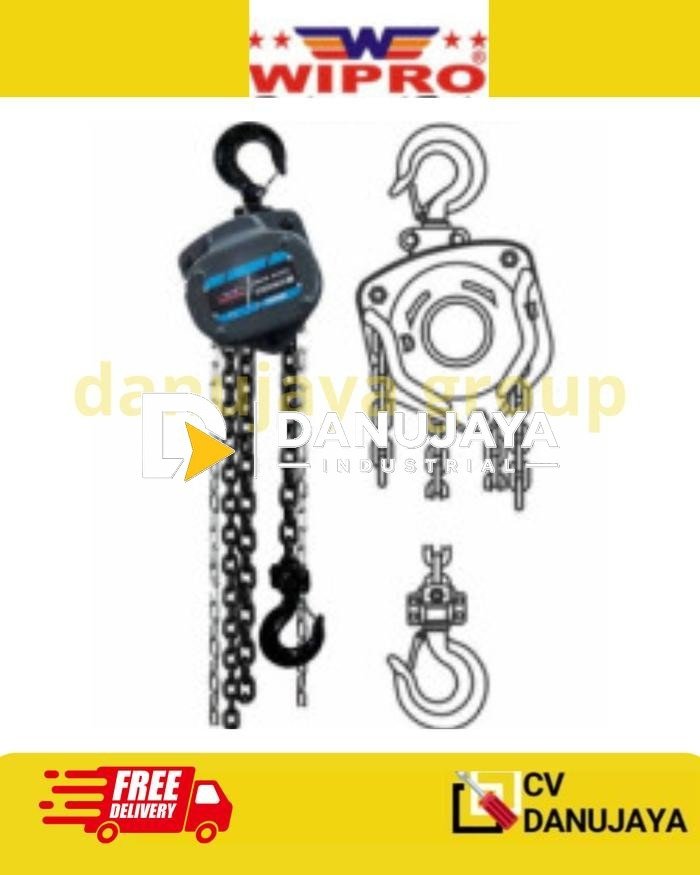 Chain Block Katrol Rantai Kerekan Takel Heavy Duty 2 Ton x 15 M Meter Panjang WIPRO