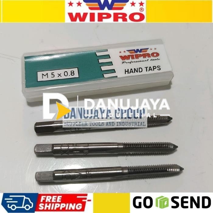 Hand Tap Set 5x0.8 Wipro Alat Membuat Lubang Drat 5 x 0.8 Wipro Handtaps Handtap Ulir Besi