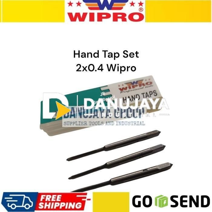 Wipro Hand Tap Handtap Handtaps 2x0.4 Set Mata Tap Ulir Drat Dalam M2 x 0.4