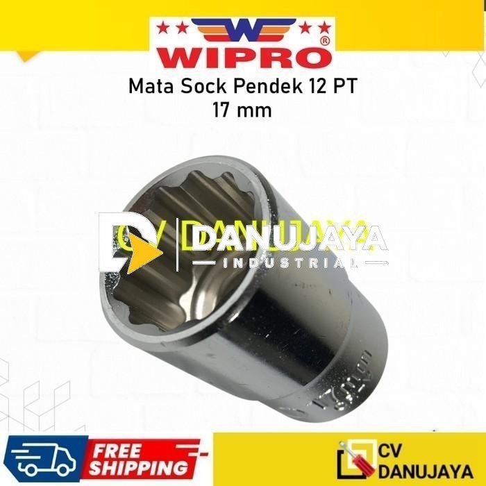 Mata Kunci Kunci Sock Shock Soket Socket Sok Wipro 1/2" Inch x 17mm 12PT CRV chrome vanadium steel