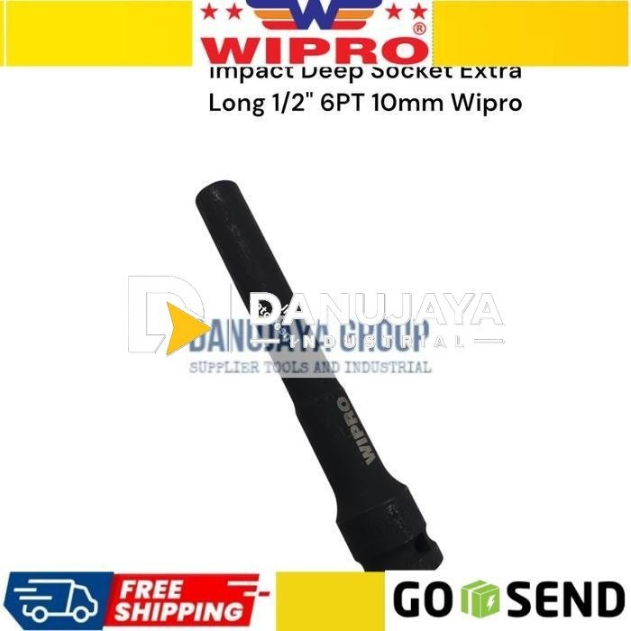 Mata Sok shock sock socket Impact 10mm 10 mm 1/2 Drive 6PT Extra Long Wipro untuk Kunci Impact dan Air Gun
