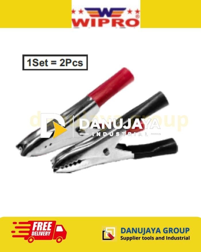 Jepit Accu Medium 30A 70mm Clamp Aki Buaya Merah Hitam 1 Set 2 Pcs untuk Charger Battery baterai Booster Aki Wipro