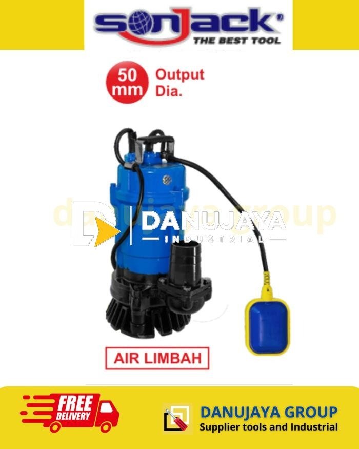 SONJACK Pompa Sewage Pump Celup Air Kotor Penyaring Pembersih Limbah Drainase Air Limbah 50mm 50 MM  AQUA 2-4S