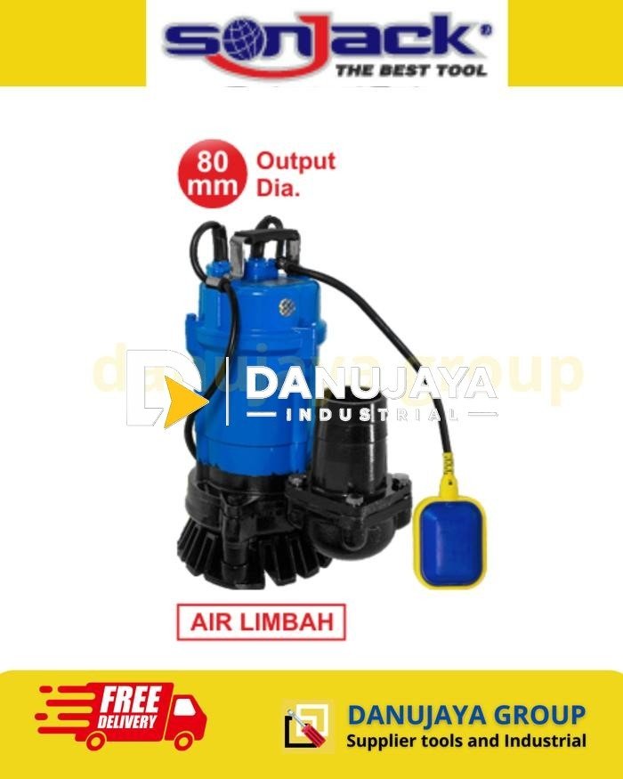 SONJACK Pompa Pump Celup Air Kotor  Penyaring Pembersih Limbah Drainase Air Limbah 80mm 80 MM AQUA 3-75