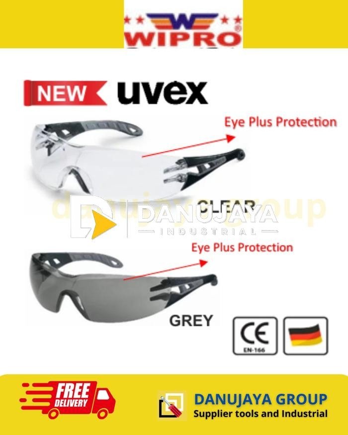 Kacamata Safety Pheos One CB Transparan Abu Pelindung Pengaman Mata Kerja Industri Proyek Uvex Germany Jerman Clear Grey