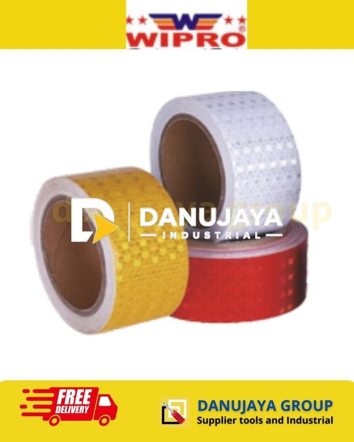 Sticker Stiker Perekat Reflektor  Label Sign Tanfa Pananda Safety Strip Waterproof Tahan Air Proyek Projek Keamanan Wipro Red Yellow White Merah Kuning Putih SR