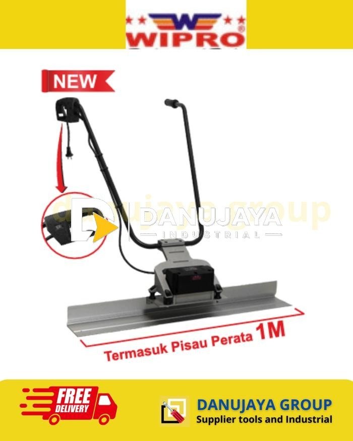 Mesin Parta Penghalus Beton Elektrik Electric Mesin Finishing Beton Listrik MPB-3000 Wipro dengan Mata Penggaris Pisau 1 Meter 1M 2 Meter 2M 3 Meter 3M Perata Beton