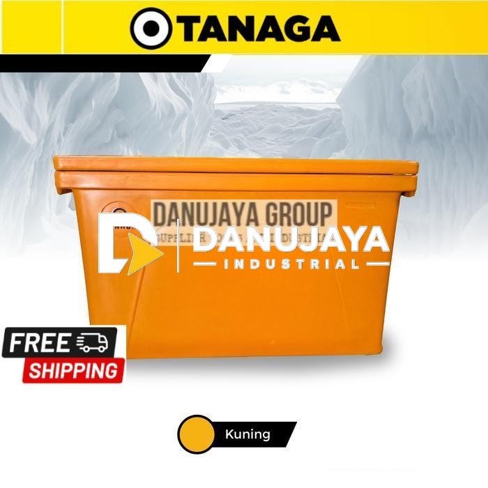 Tanaga Cool Box 200L Ice Box Es Batu Ikan Daging Minuman  Makanan Dingin Tremos Termos Pendingin Portable Outdoor Dengan Insulasi Polyurethane & Lubang Drainage - Kuning