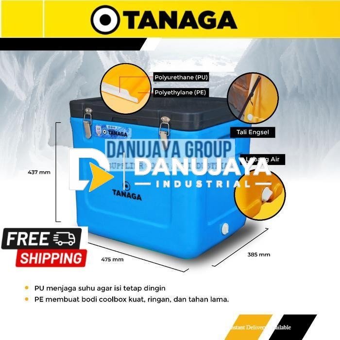 TANAGA Cooler Box 50 Liter 50L 50Liter Ice Box Termos Tremos Kotak Es Batu wadah Ikan Daging Minuman Dingin Pendingin Tahan Lama - 50 liter