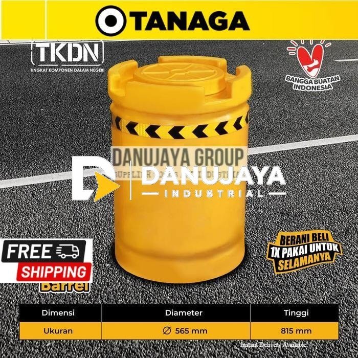 TANAGA Road Barrier Barier Traffic Barrel Barel | Peredam Benturan Jalan Tol Alat Pengaman Pembatas Batas Jalan Safety Barrier TF Barrel