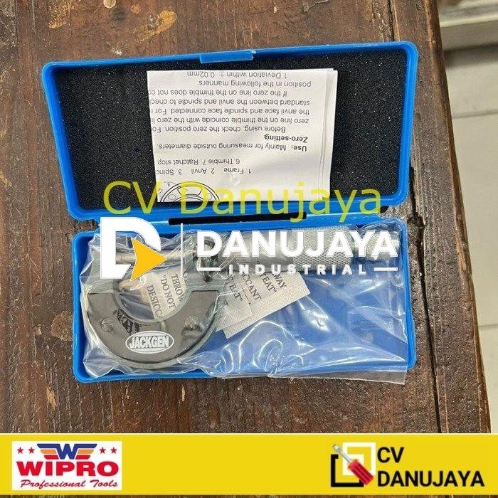 Wipro Jackgen Micrometer Sekrup Outside Luar 0-25mm / alat ukur tebal
