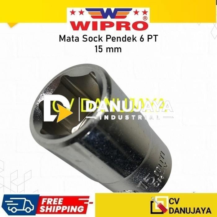 Mata Kunci Kunci Sock Shock Soket Socket Sok Wipro 1/2" Inch x 15mm CRV chrome vanadium steel