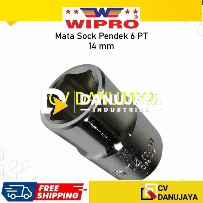 Mata Kunci Kunci Sock Shock Soket Socket Sok Wipro 1/2" Inch x 14mm CRV chrome vanadium steel