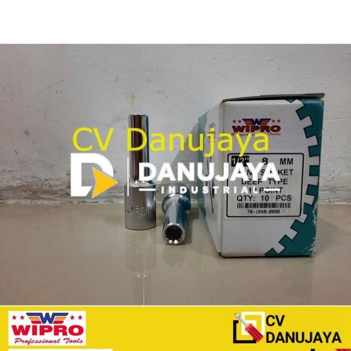 8mm WIPRO MATA DEEP SOCK SOCKET PANJANG 8mm 8 mm 1/2" Wipro 12Pt