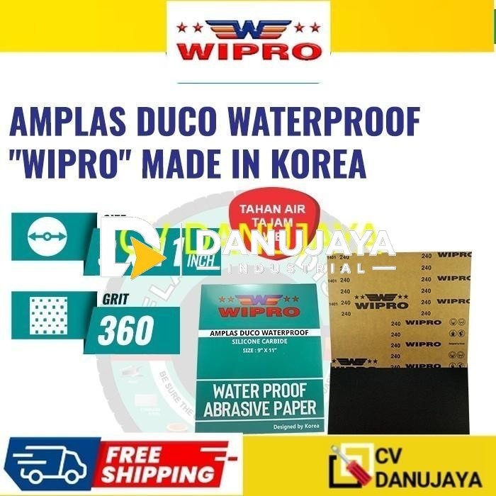 WIPRO Amplas Kertas Gosok Duco WaterProof 9" x 11" No. 360