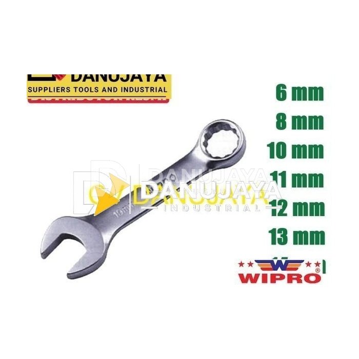 Wipro Kunci Ring Pas Cebol Satin CRV Spanner 6 8 10 11 12 13 14 mm - 6mm